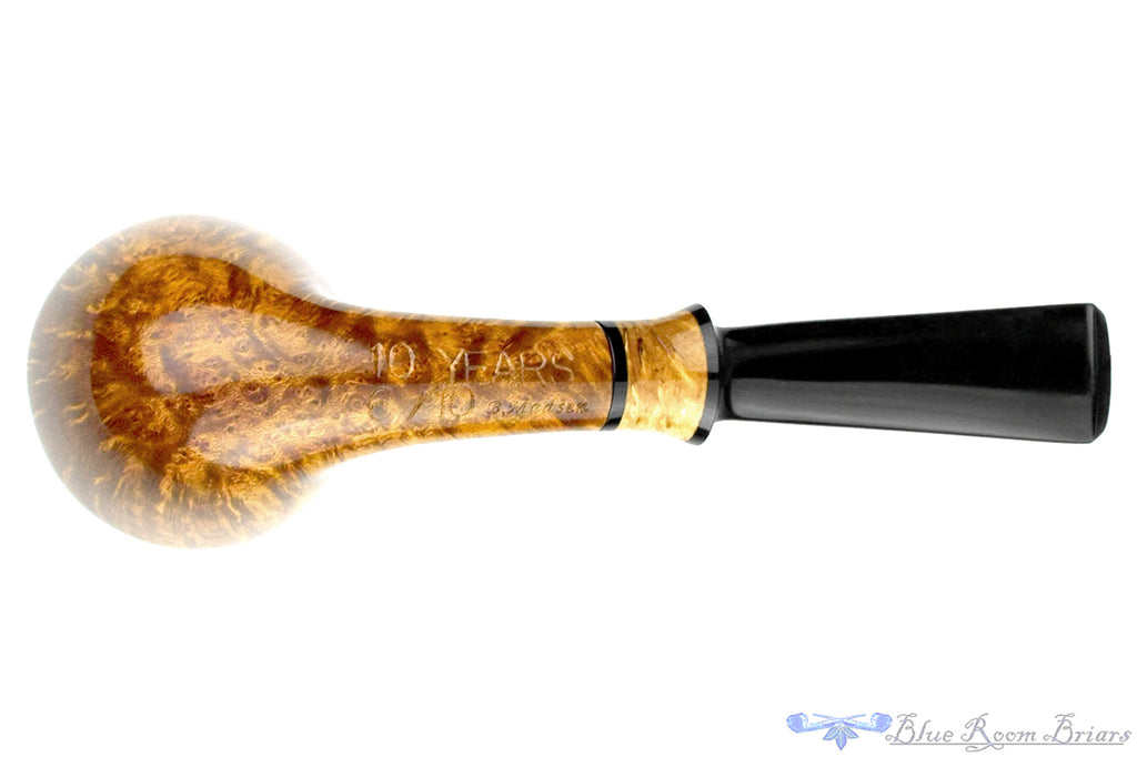 Blue Room Briars is proud to present this Brian Madsen Pipe 10 Year Anniversary 6 of 10 Bent Contrast Smooth Dublin with Masur Birch