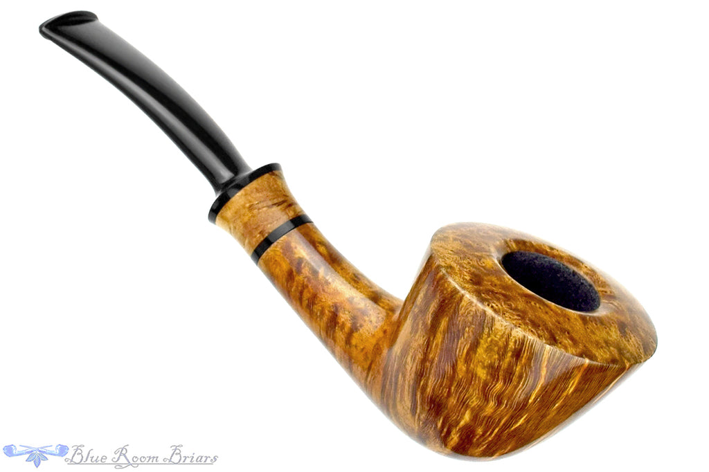 Blue Room Briars is proud to present this Brian Madsen Pipe 10 Year Anniversary 6 of 10 Bent Contrast Smooth Dublin with Masur Birch