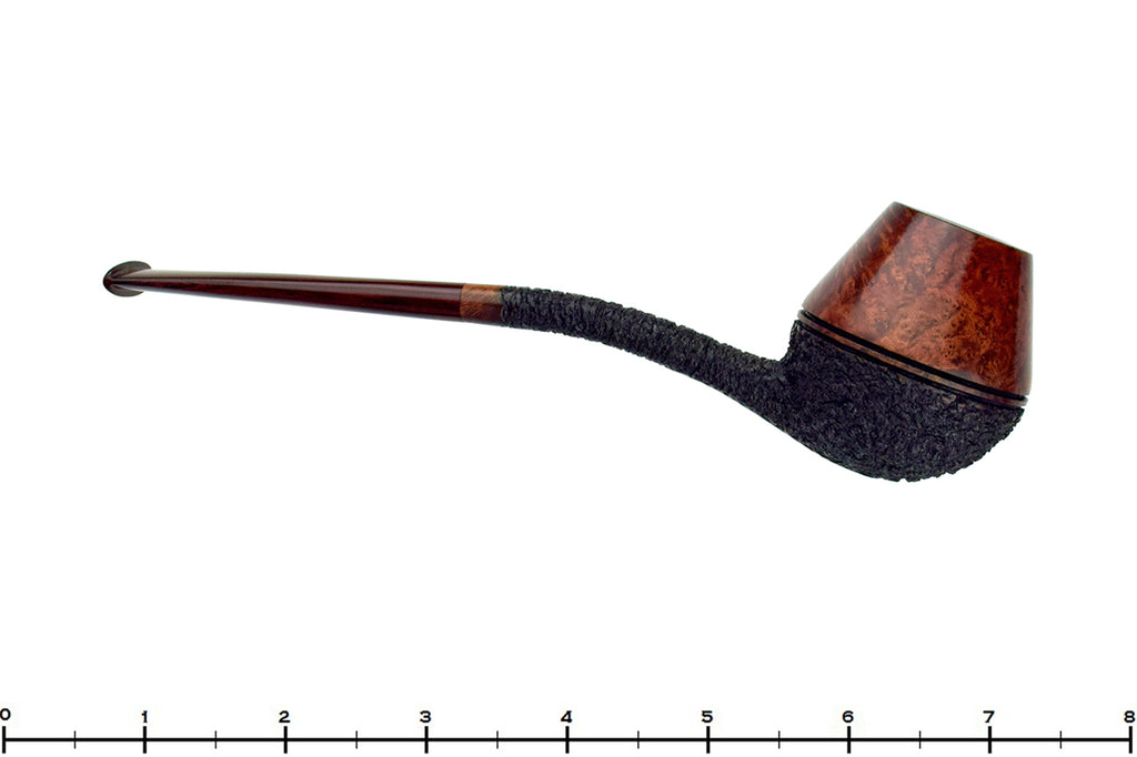 Cardinal House Morton C21 Bent Partial Rusticated Rhodesian with Brindle Estate Pipe