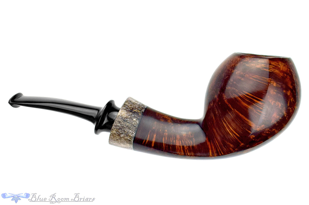 Blue Room Briars is proud to present this Dirk Heinemann Pipe Bent Cobra with Horn