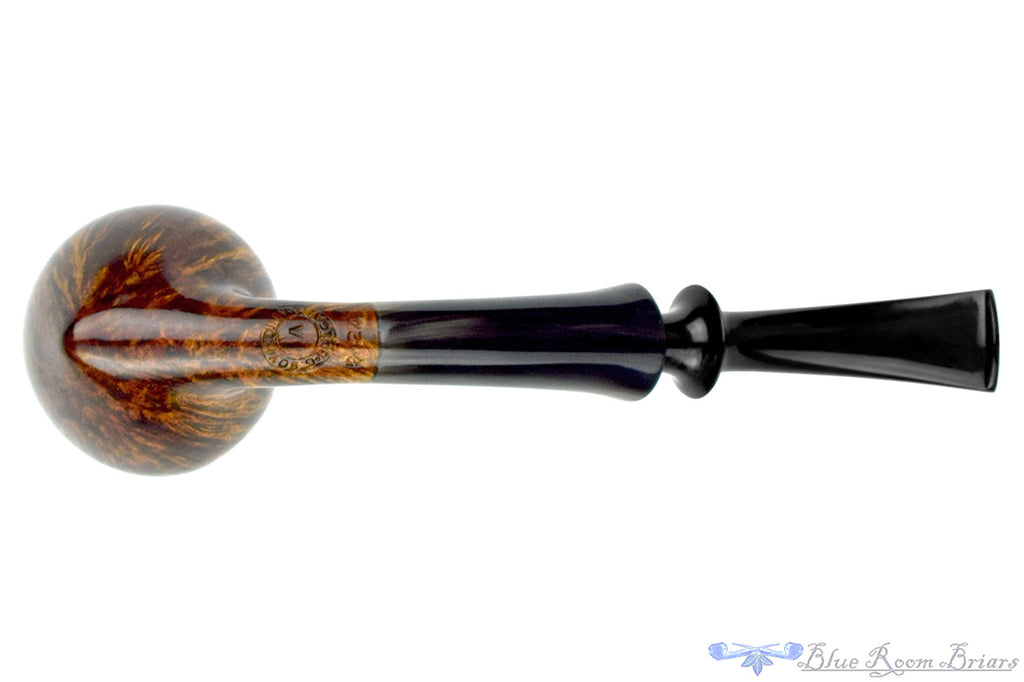 Blue Room Briars is proud to present this George Boyadjiev Pipe 824 Grade A Bent Acorn with Buffalo Horn Shank