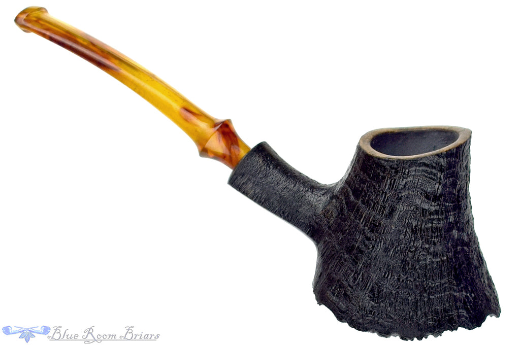 Blue Room Briars is proud to present this Jared Coles Pipe Bent Black Blast Volcano with Plateau and Bakelite