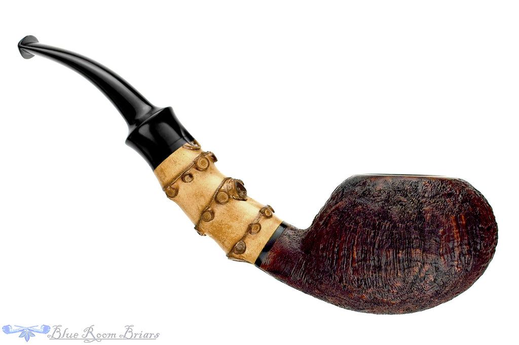 Blue Room Briars is proud to present this Nathan Armentrout Bent Sandblast Tomato with Bamboo Estate Pipe