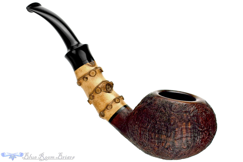 Blue Room Briars is proud to present this Nathan Armentrout Bent Sandblast Tomato with Bamboo Estate Pipe