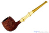 Blue Room Briars is proud to present this Nate King Pipe 388 Brown Blast Apple with Bamboo and Bakelite