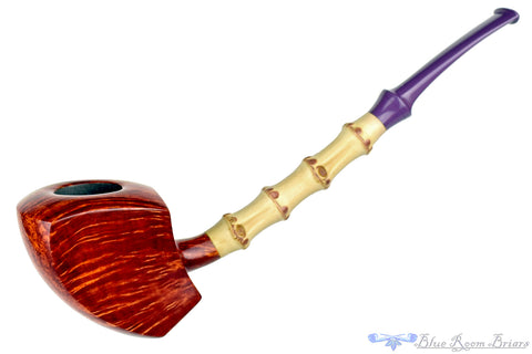 SMB03 - Brass Tobacco Stem Pipe with Wooden Bowl