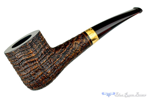 Jerry Crawford Pipe 1/4 Bent Mahogany Blast Egg with Smooth Shank Cap