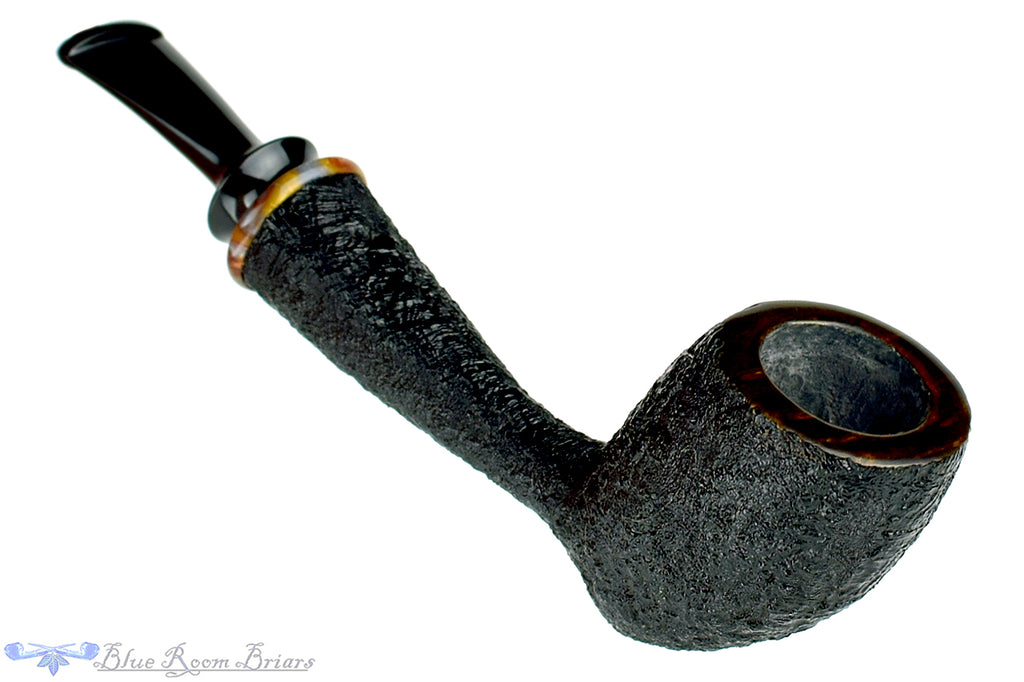 Blue Room Briars is proud to present this Steve Morrisette Pipe Black Blast Acorn with Acrylic Ring