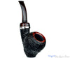 Nate King Pipe 520 Black Blast Dancing Pear with Titanium Ring