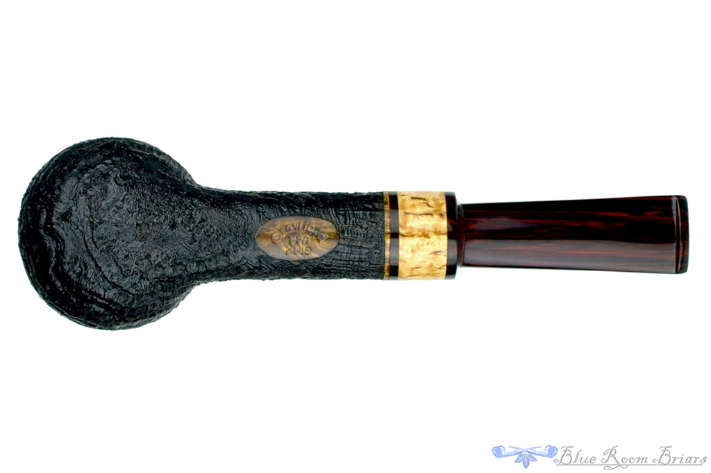 Blue Room Briars is proud to present this Jerry Crawford Pipe Black Blast Billiard with Masur Birch and Brindle