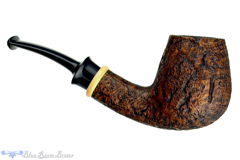 Blue Room Briars is proud to present this Bill Shalosky 474 1/4 Bent Sandblast Brandy with Boxwood