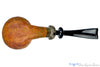 Blue Room Briars is proud to present this Ron Powell Pipe 1/4 Bent Tan Blast Brandy with Sand Brindle Ebonite Ferrule