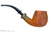 Blue Room Briars is proud to present this Ron Powell Pipe 1/4 Bent Tan Blast Brandy with Sand Brindle Ebonite Ferrule