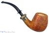 Blue Room Briars is proud to present this Ron Powell Pipe 1/4 Bent Tan Blast Brandy with Sand Brindle Ebonite Ferrule