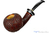 Blue Room Briars is proud to present this Joseph Skoda Pipe Cracked Shell Bent Apple with Brindle and Ivorite