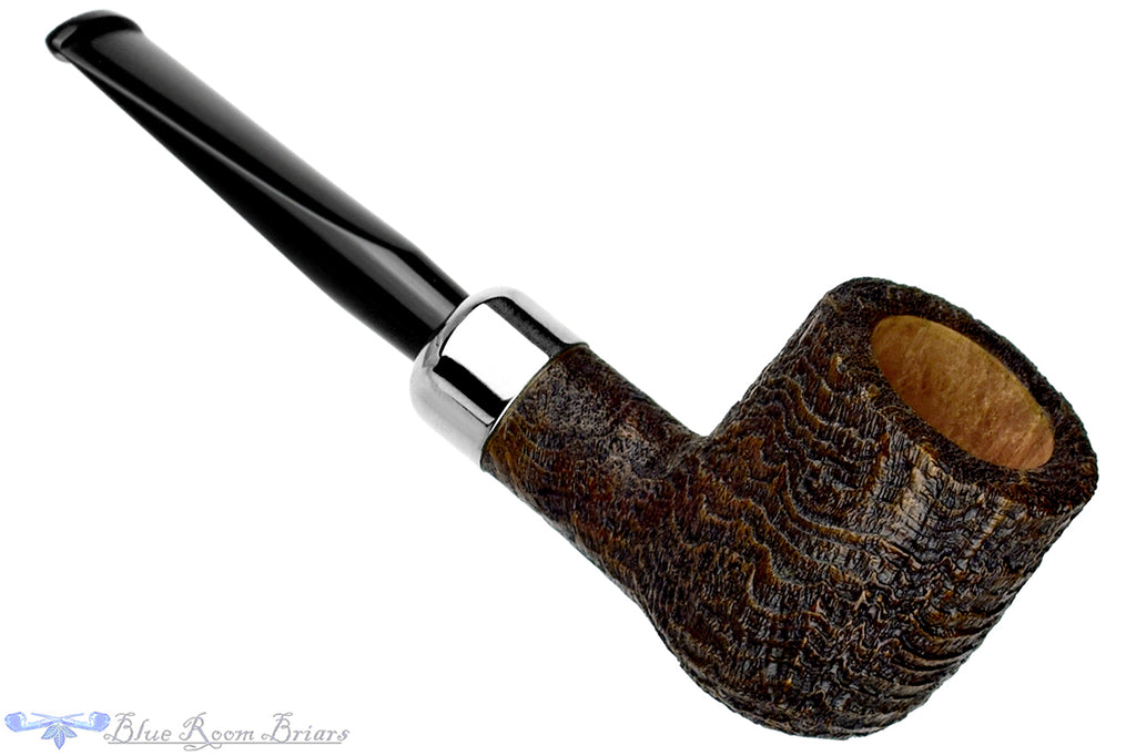 Blue Room Briars is proud to present this Doug Finlay Pipe Ring Blast Tall Pot with Nickel