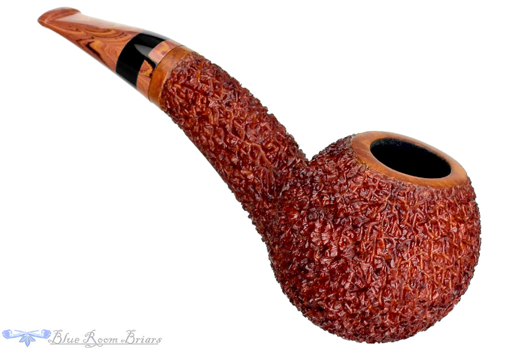 Blue Room Briars is proud to present this Dr. Bob Pipe (PPP) Rusticated Hawkbill with Brindle