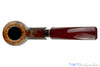 H Pipe by Aidan Hesslewood Bent Sandblast Billiard with Silver and Brindle