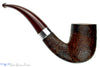 H Pipe by Aidan Hesslewood Bent Sandblast Billiard with Silver and Brindle