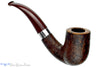 H Pipe by Aidan Hesslewood Bent Sandblast Billiard with Silver and Brindle