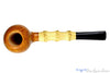 Charl Goussard Pipe Pear with Bamboo, Blue Room Briars, pear, smooth, straight grain, cross grain, birdseye, artisan pipe, new pipe, three knuckles, 3 knuckle bamboo, taper, tapered stem, straight pipe, sitter pipe, goussard pipes, south africa, cape town, production pipe, factory pipe, budget pipe, briar, briar pipe, tobacco pipe, wood pipe, wooden pipe, briar-pipe, smoking pipe, smoking hobby, ebonite, vulcanite, pipe stem, pipe mortise, stem, mortise, button, draft hole, grain, estate pipe, estate, refur