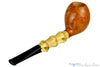 Charl Goussard Pipe Pear with Bamboo, Blue Room Briars, pear, smooth, straight grain, cross grain, birdseye, artisan pipe, new pipe, three knuckles, 3 knuckle bamboo, taper, tapered stem, straight pipe, sitter pipe, goussard pipes, south africa, cape town, production pipe, factory pipe, budget pipe, briar, briar pipe, tobacco pipe, wood pipe, wooden pipe, briar-pipe, smoking pipe, smoking hobby, ebonite, vulcanite, pipe stem, pipe mortise, stem, mortise, button, draft hole, grain, estate pipe, estate, refur