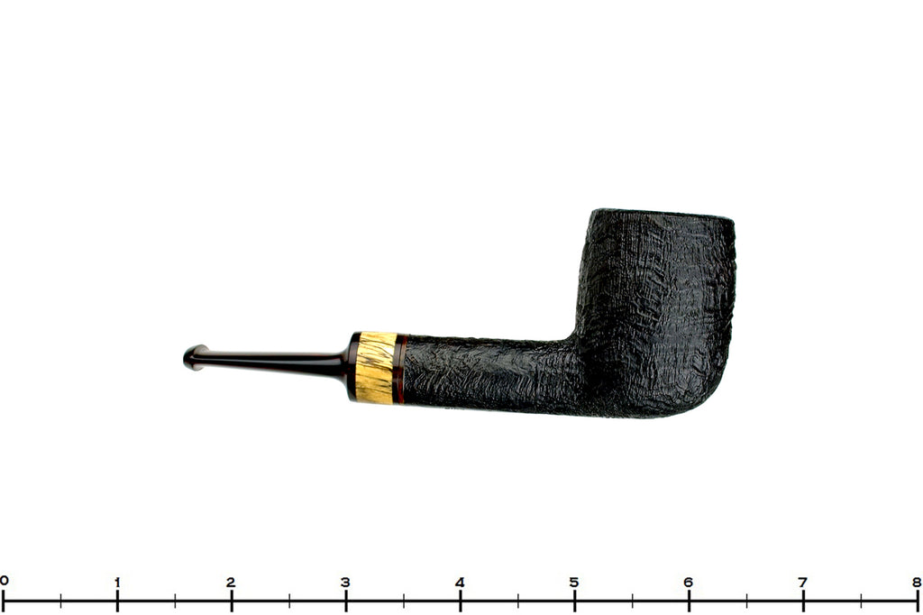 Blue Room Briars is proud to present this Jerry Crawford Pipe Black Blast Lovat with Brindle and Spalted Tamarind