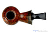 Blue Room Briars, Dirk Heinemann Pipe Smooth Danish Egg with Teardrop Shank, smooth, artisan pipe, handmade, bespoke pipe, straight grain, red finish, wood adornment, german, germany, danish, 