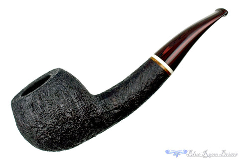 Jerry Crawford Pipe 1/4 Bent Mahogany Blast Egg with Smooth Shank Cap