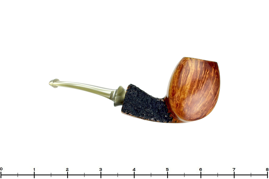 Blue Room Briars is proud to present this Ron Smith Pipe "Edward" Bent Partial Rusticated Panel Billiard