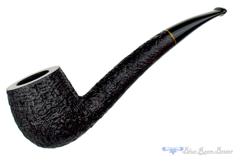 Jerry Crawford Pipe 1/4 Bent Mahogany Blast Egg with Smooth Shank Cap