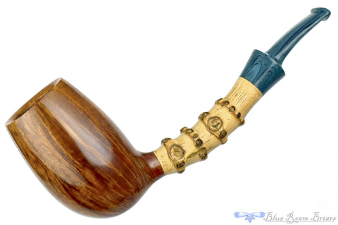 Bill Walther Pipe Bent Billiard with Bamboo and Brindle