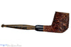 Blue Room Briars is proud to present this Andrea Gigliucci Pipe Carved Billiard Sitter with Military Mount, Horn Ferrule, and  Brindle