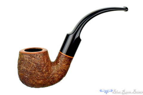 Jerry Crawford Pipe 1/4 Bent Mahogany Blast Egg with Smooth Shank Cap